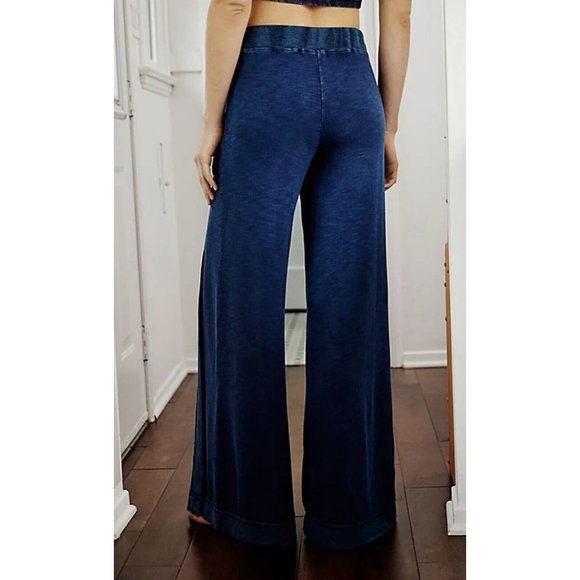 Free People Embers Wide Leg Pants Deep Navy Size Small - Picture 3 of 10